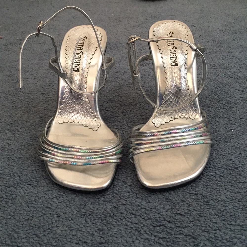 Silver high heels